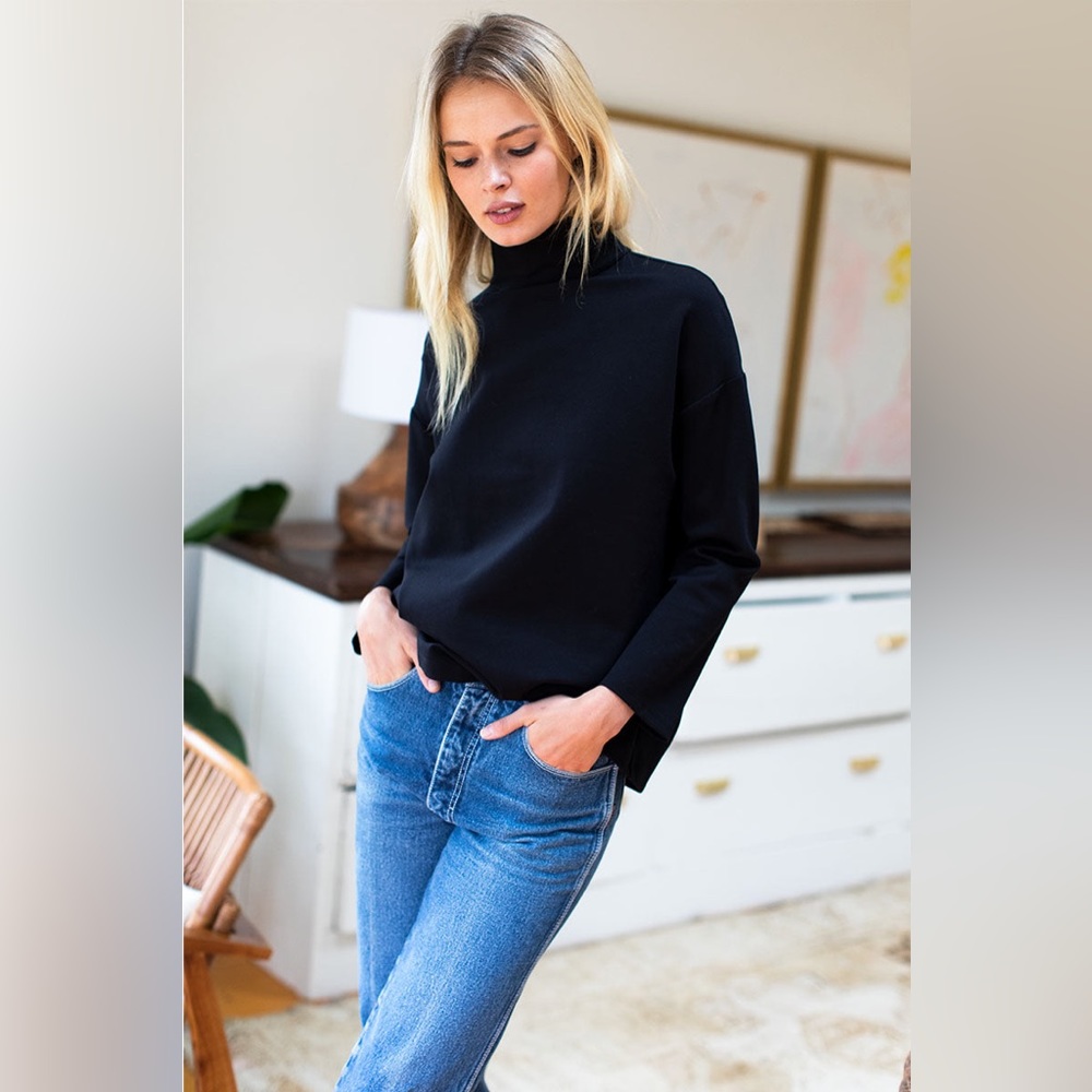 EMERSON FRY EDIE TOP - BLACK PONTE